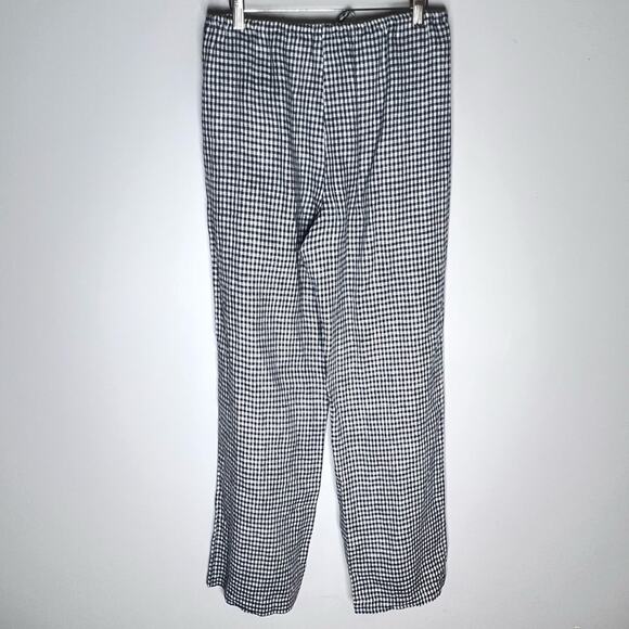 Reformation Jaida Linen Wide  Leg Pants Slate Blue Check Sz S - Picture 6 of 7